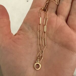 Solid 14kt Gold Paperclip Chain Charm Necklace from Gorjana 16inch, was $899